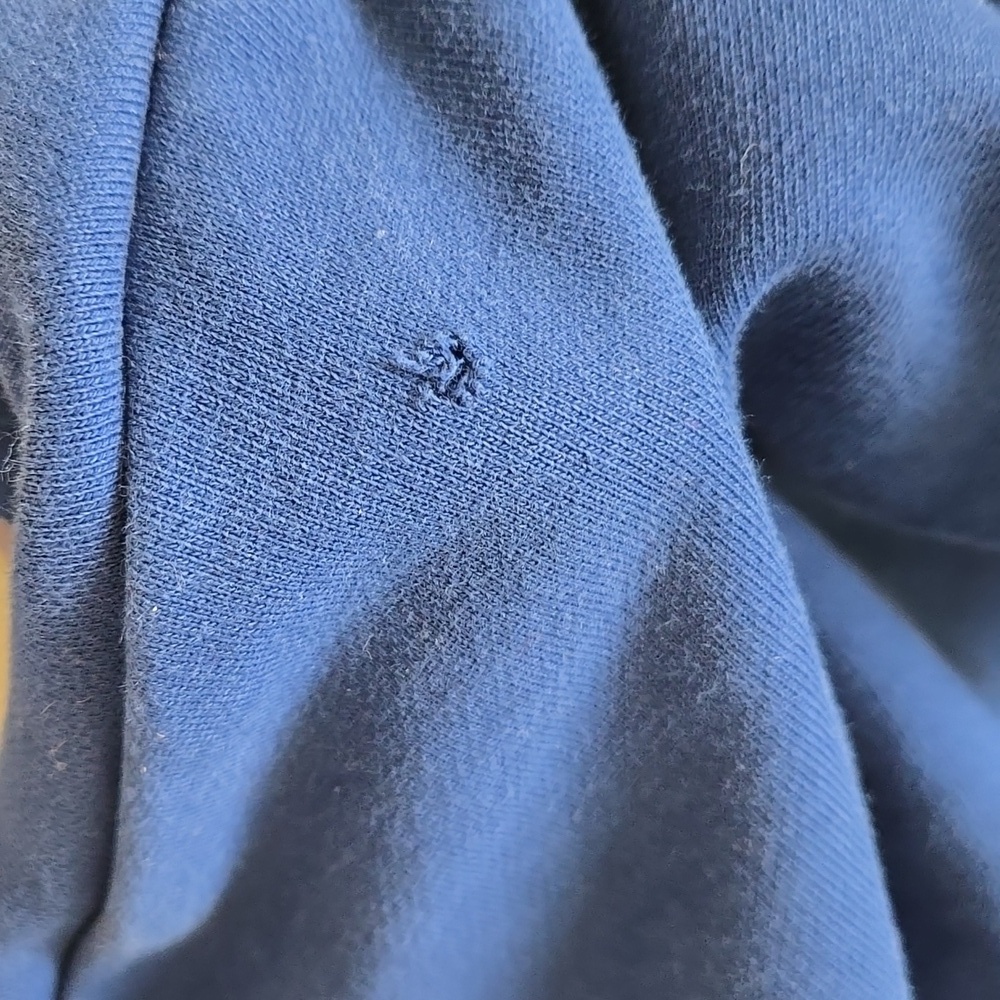 Lacoste Blue Cropped Hoodie Sweatshirt - Picture 5 of 8